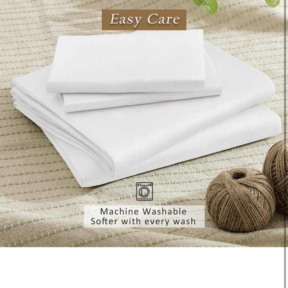 Luxury cooling sheeting set 100% viscose from bamboo,4 piece bedding set (queen) - Picture 7 of 8